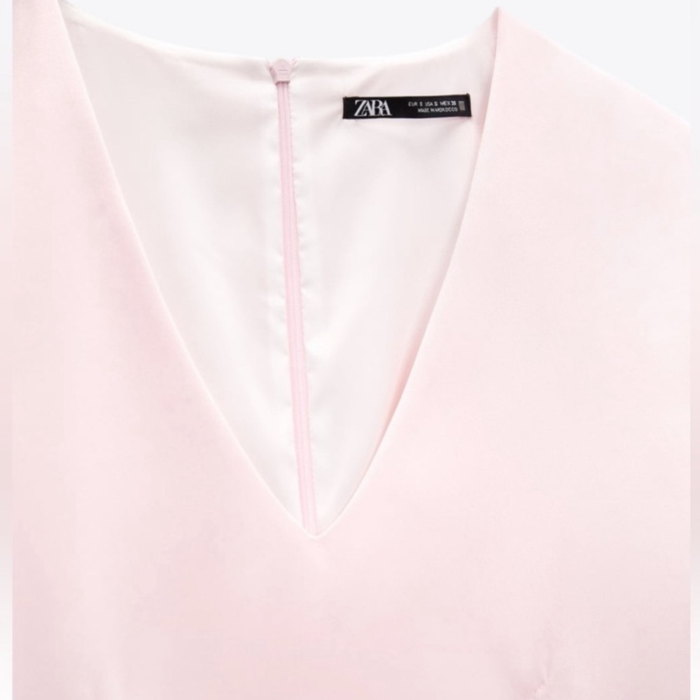 Zara Pink Pastel Satin Sleeveless 90’s Mini Dress NWT - Picture 3 of 11